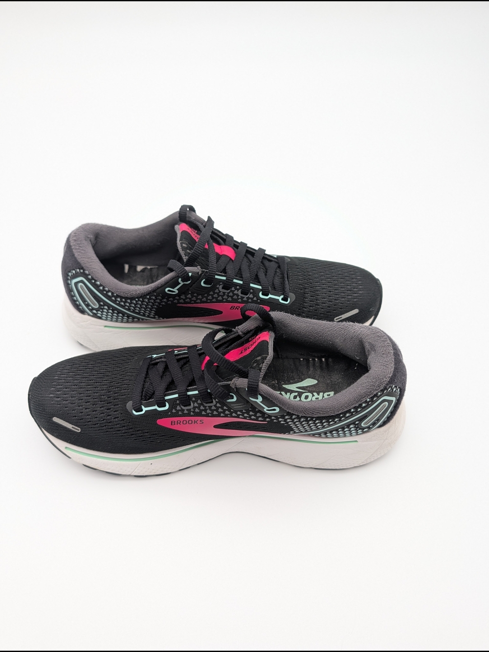 Brooks Women's Ghost 14 Running Shoes Size 8 (B) Blk/Mint/Pink Comfort - Picture 4 of 12